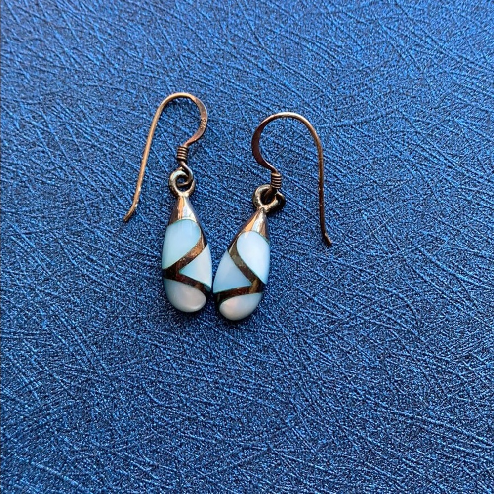 Sterling Silver Blue Drop Earrings